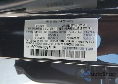 2021 Mazda Cx-5 Touring from USA, damaged, VIN JM3KFACMXM0474272